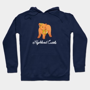 Adorable Highland Cattle with a Flower Wreath Hoodie